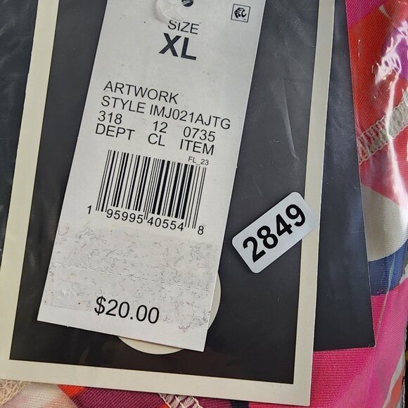 Womens J. Dow Fitness Active Crop Top short sleeve Geometric multicolor Size XL - Picture 9 of 9